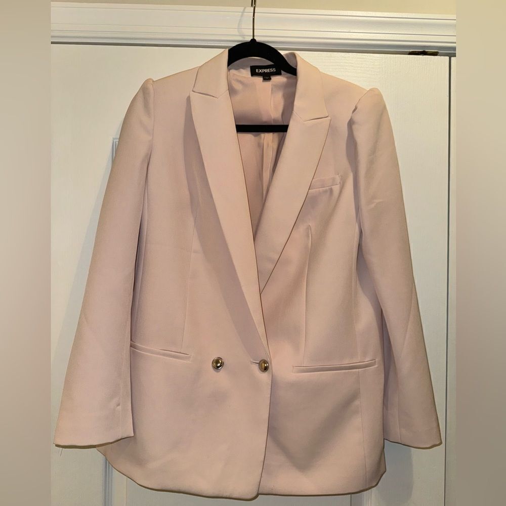 Baby Pink Blazer with Silver Hardware